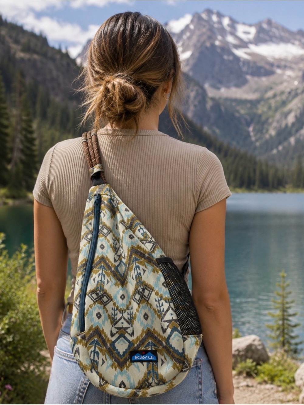 KAVU Southwestern Aztec Beach Sling Bag — Discontinued Print